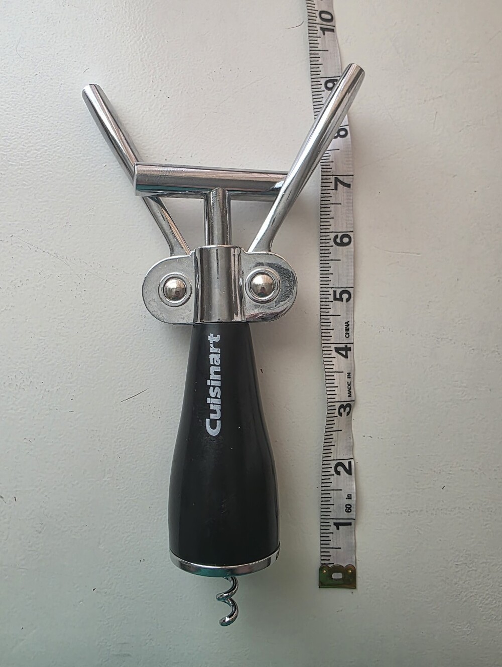 Cuisinart Corkscrew Wine Bottle Winged Opener Black Chrome Lever Cork Remover - Picture 4 of 5